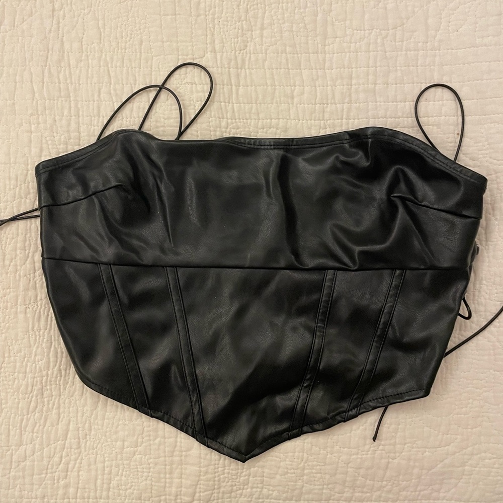Black leather top
